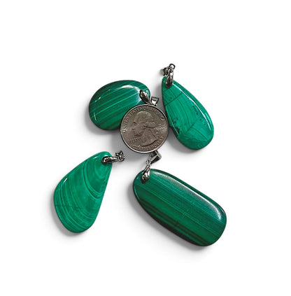 Natural Malachite, Freeform Pendant (1pc)