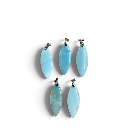 Amazonite Marquise Shape Pendant, 17x49mm