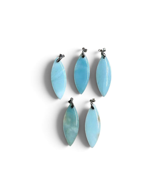 Amazonite Marquise Shape Pendant, 17x49mm