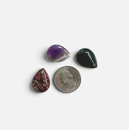 Mixed Stone, Teardrop Shape Pendants, 16x22mm (10pcs)