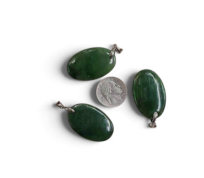 Nephrite Jade Oval Shape Pendant 25x38mm