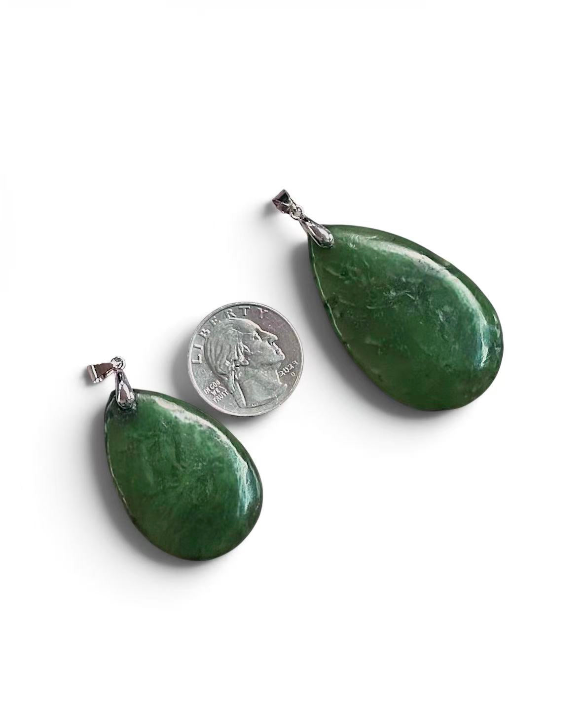 Nephrite Jade Teardrop Shape Pendant
