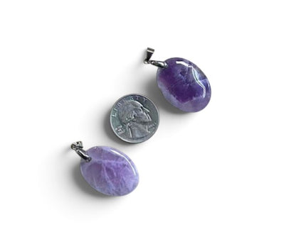 Amethyst Oval Shape Pendant, 22x30mm