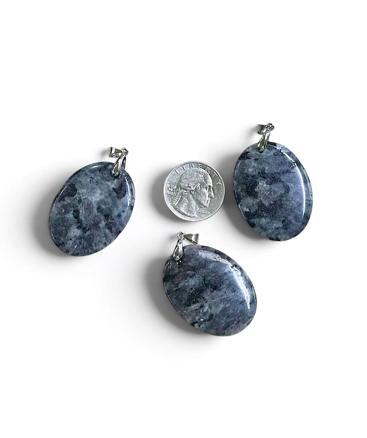 Larvikite Oval Shape Pendant 35x45mm