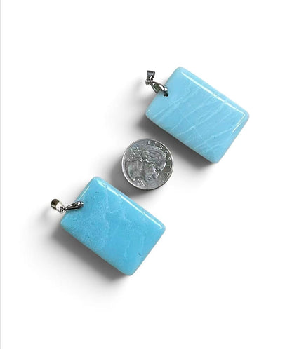 Amazonite Rectangle Shape Pendant, 35x42mm
