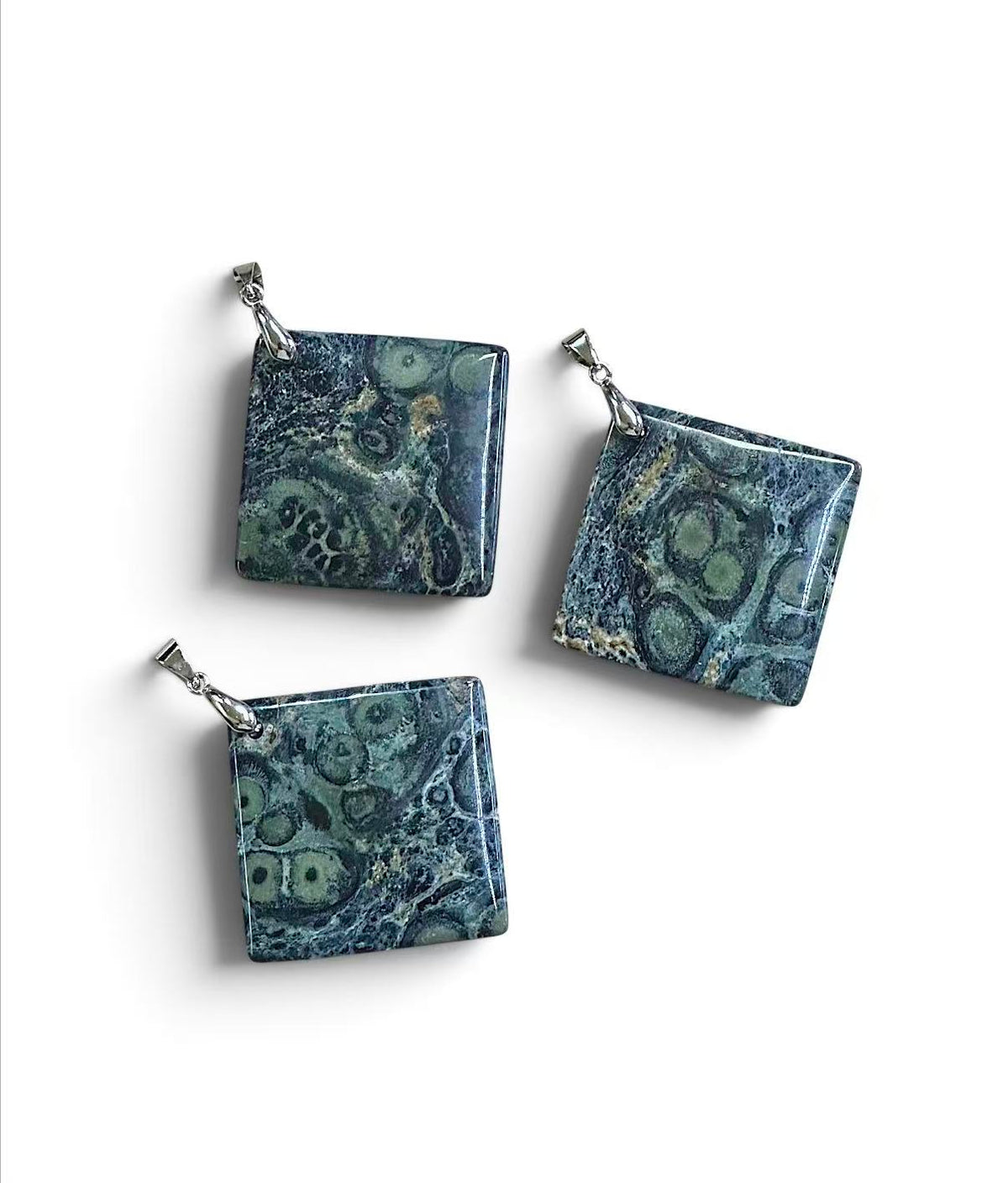 Kambaba Jasper Rhombus Shape Pendant 47x47mm