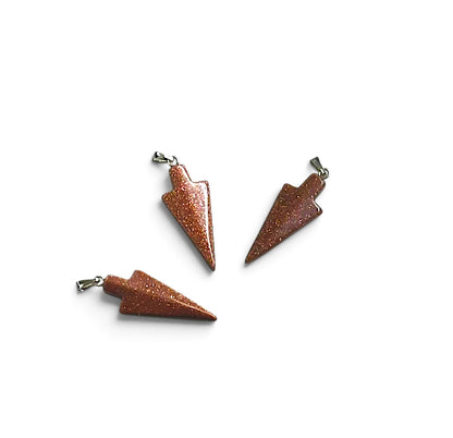 Gold Sandstone, Arrowhead Pendant, 13x29mm