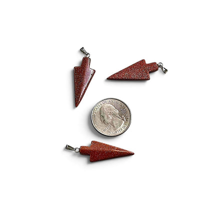 Gold Sandstone, Arrowhead Pendant, 13x29mm