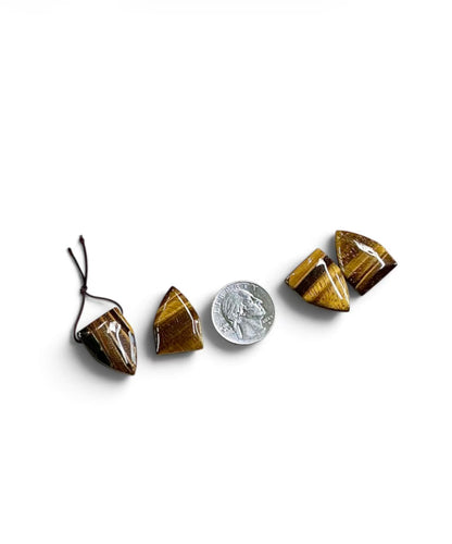 Yellow Tiger Eye Shield Shape Pendant 18x24mm