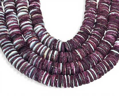Purple Spiny Oyster Shell, Heishi 20mm