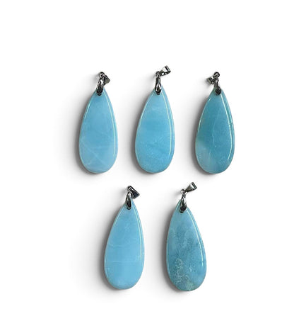 Amazonite Thin Teardrop Shape Pendant, 20x46mm
