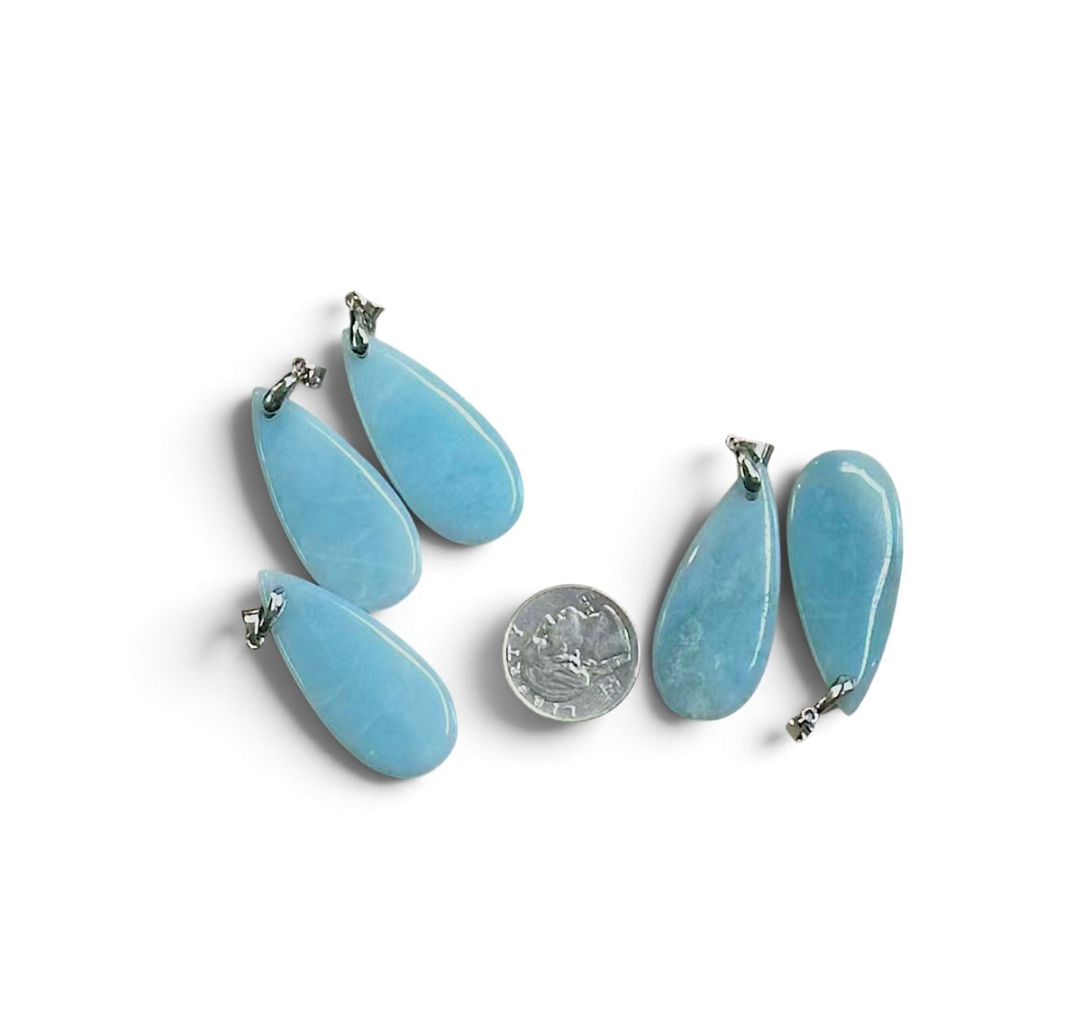 Amazonite Thin Teardrop Shape Pendant, 20x46mm