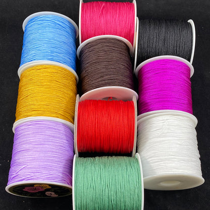 Nylon String, Chinese Knotting String, 10 Color,  320 ft. Long, 0.8mm Thick (Per Roll)