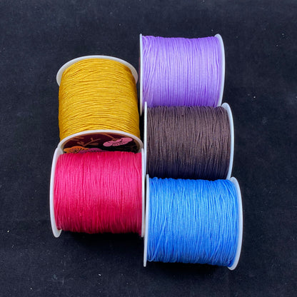 Nylon String, Chinese Knotting String, 10 Color,  320 ft. Long, 0.8mm Thick (Per Roll)