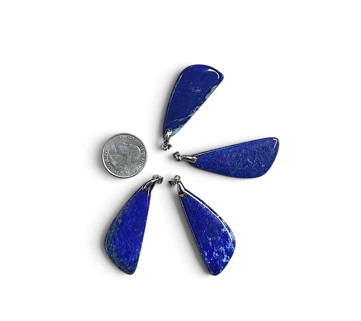 Natural Lapis, Triangle Shape Pendant, 20x50mm