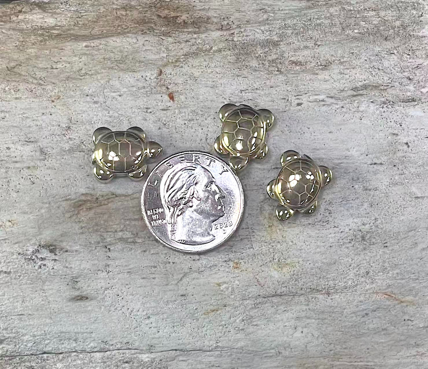Hematite Turtle Shape, Loose Bead 13x16mm (1pc)