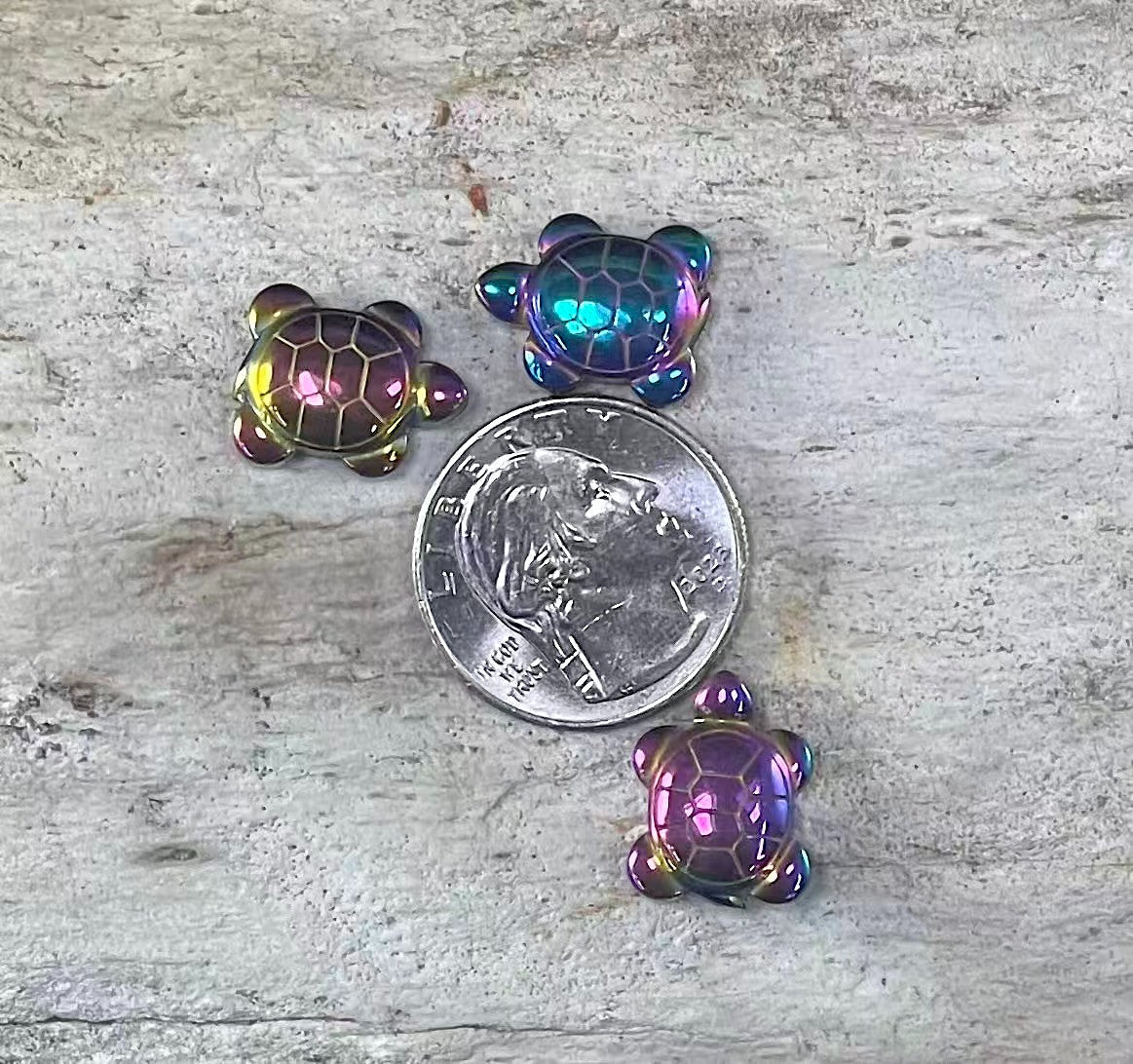 Hematite Turtle Shape, Loose Bead 13x16mm (1pc)