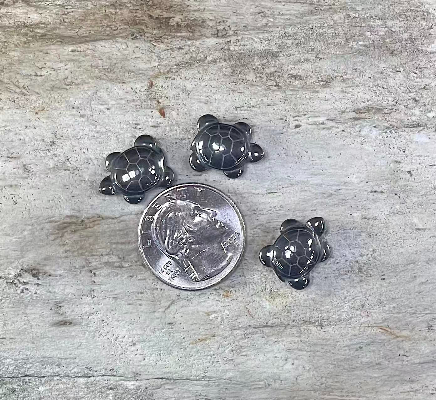 Hematite Turtle Shape, Loose Bead 13x16mm (1pc)