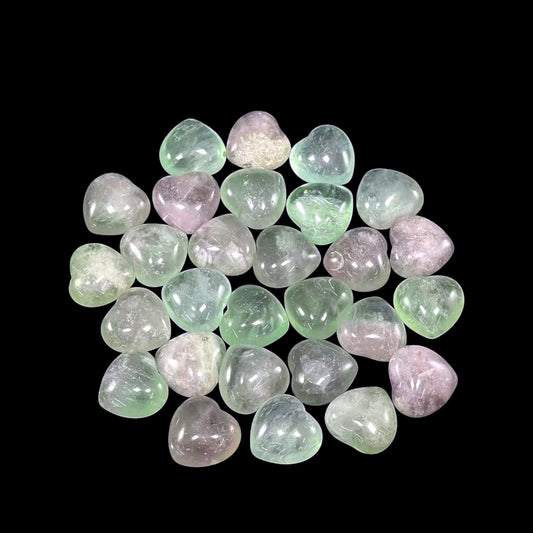 Fluorite Heart Carvings 20x20mm